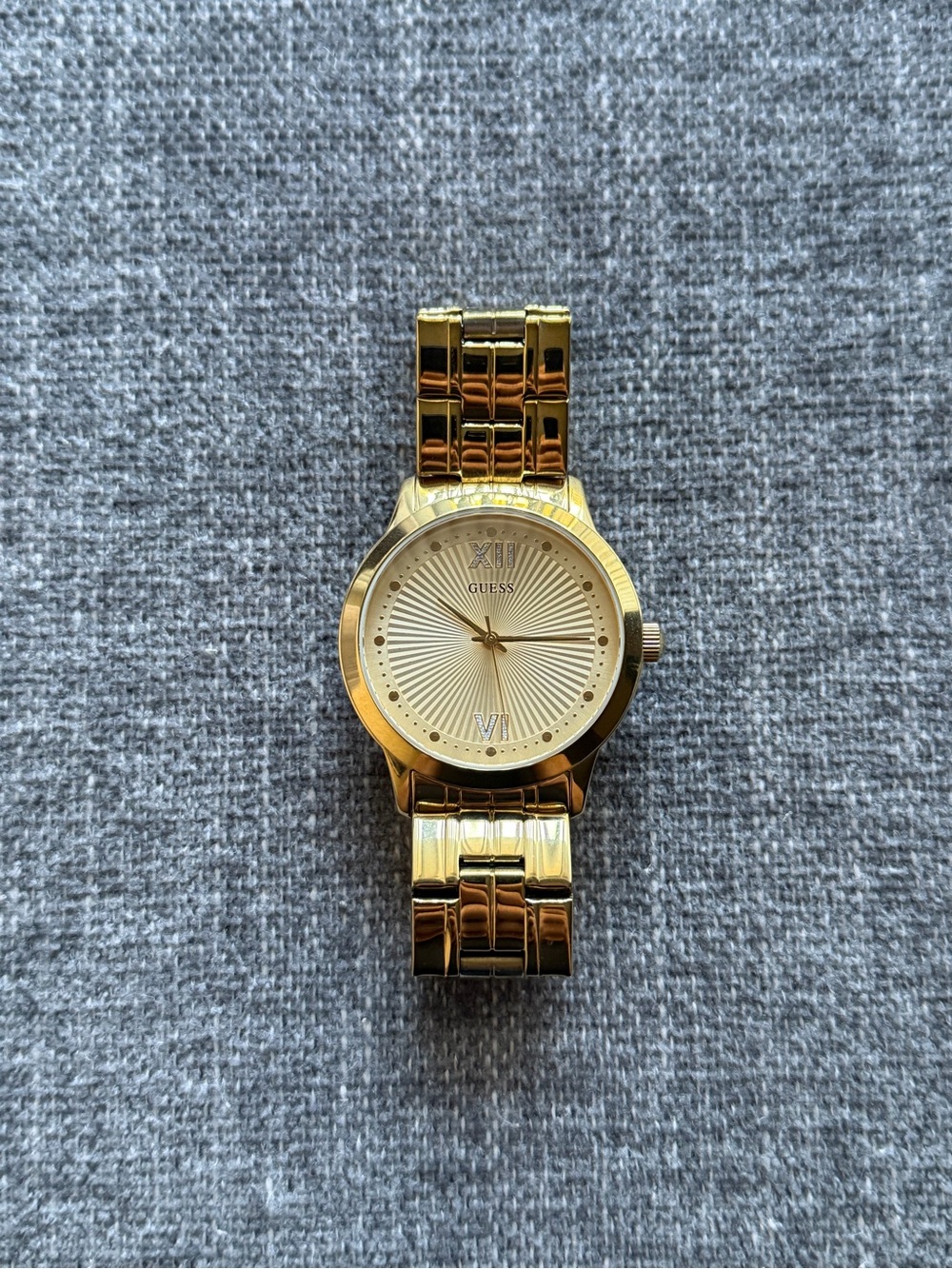 GUESS Gold Sunburst Dial Bracelet Watch